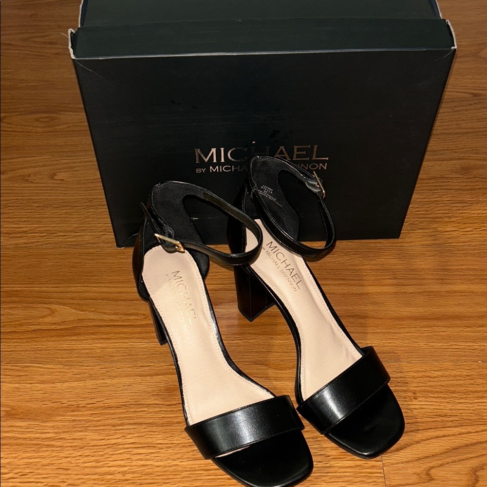 Michael Shannon Black Open-Toe Heels
